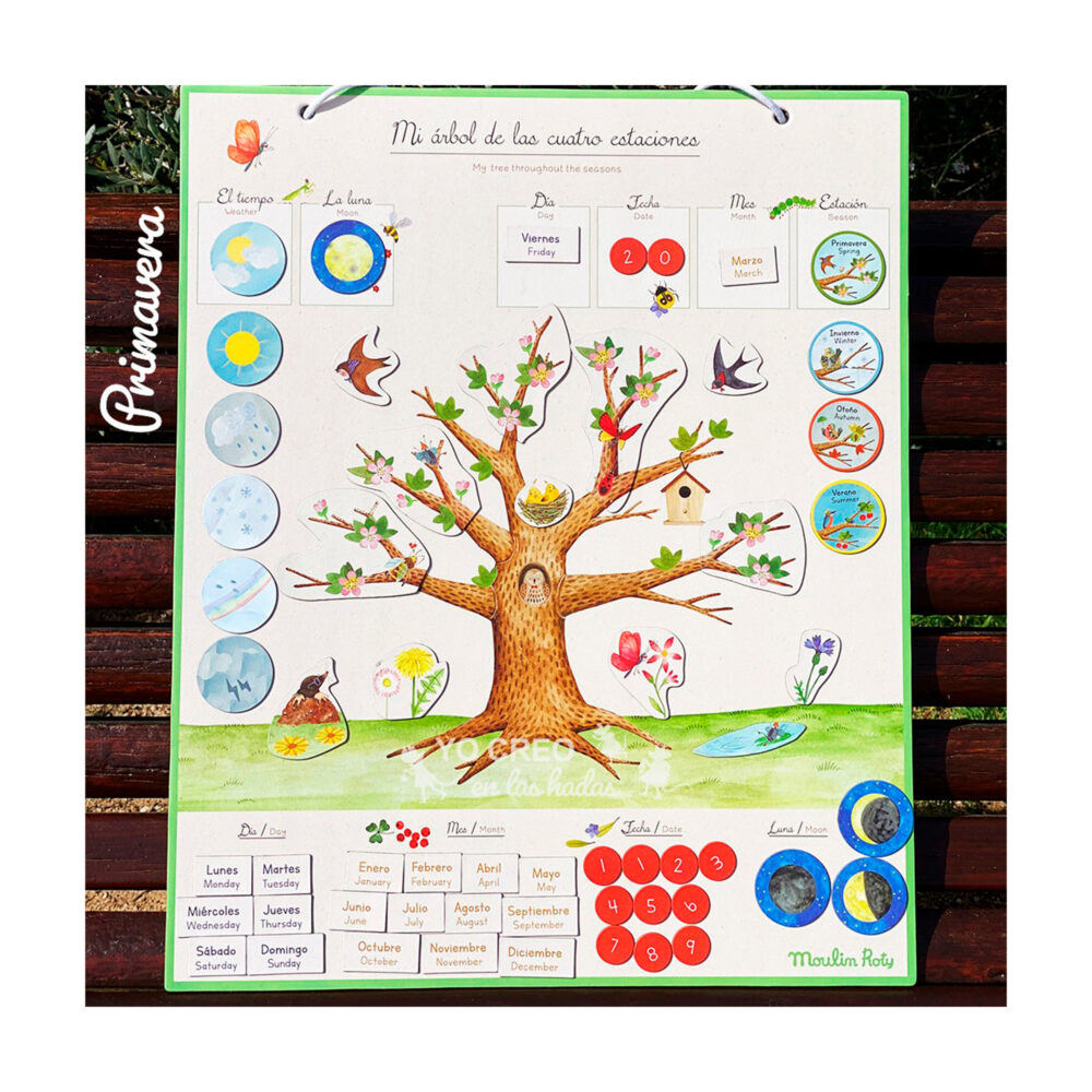 CALENDARIO DE ESTACIONES EN ESPAÑOL- INGLÉS COLECCIÓN LE JARDIN DU MOULIN