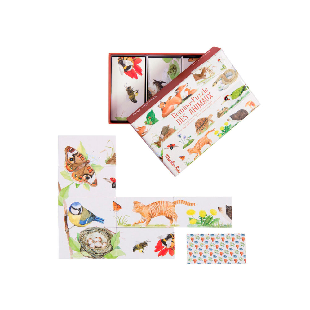 DOMINÓ Y ROMPECABEZA DE ANIMALES COLECCIÓN LE JARDIN DU MOULIN