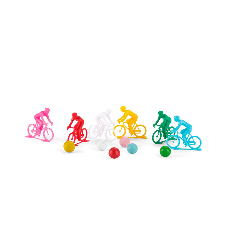 JUEGO DE 6 CICLISTAS CON CANICAS COLECCIÓN AUJOURD’HUI C’EST MERCREDI