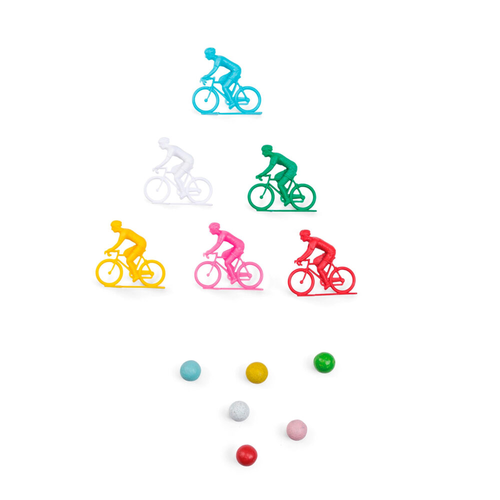 JUEGO DE 6 CICLISTAS CON CANICAS COLECCIÓN AUJOURD’HUI C’EST MERCREDI