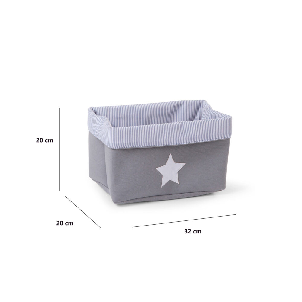 CESTA DE ALMACENAMIENTO DE LONA 32 x 20 x 20 CM GREY STRIPES CHILDHOME