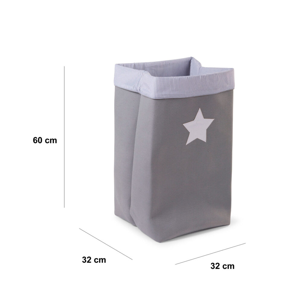 CESTA DE ALMACENAJE DE LONA 32 X 32 X 60 CM RAYAS GRISES CHILDHOME
