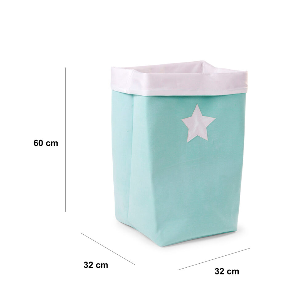CESTA DE ALMACENAJE DE LONA 32 X 32 X 60 CM BLANCO MENTA CHILDHOME