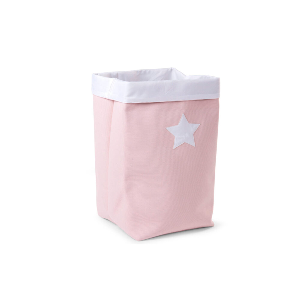 CESTA DE ALMACENAJE DE LONA 32 X 32 X 60 CM BLANCO ROSA CHILDHOME