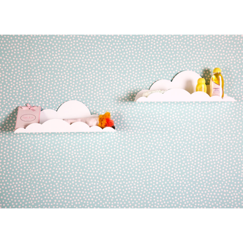REPISA DE PARED FORMA DE NUBE DE METAL 45 X 10 X 15 CM BLANCO CHILDHOME