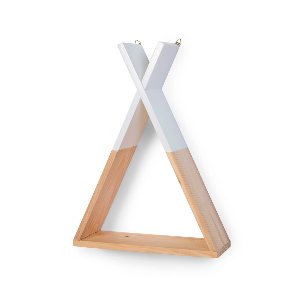 REPISA DE PARED FORMA DE TIPI DE MADERA 32 X 12 X 47 CM NATURAL CHILDHOME