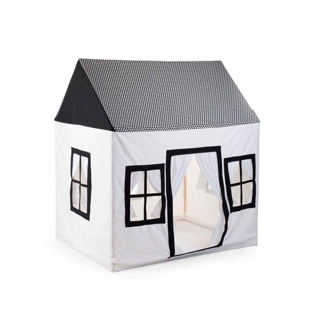 CASA DE JUEGOS GRANDE POLIÉSTER DE 125 X 95 X 145 CM BLANCO CON NEGRO CHILDHOME