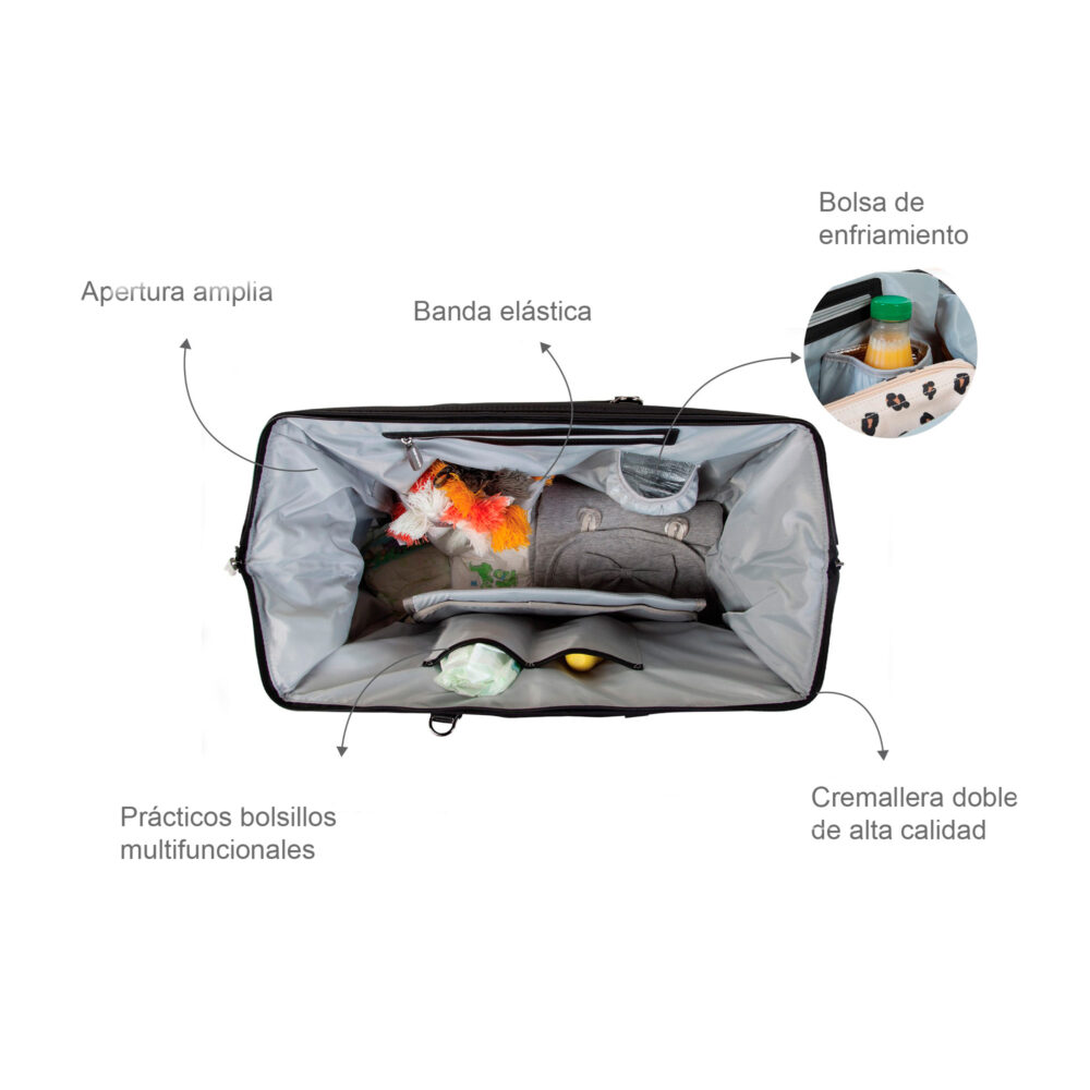 BOLSO CAMBIADOR DADDY BAG DE 58 LITROS NEGRO CHILDHOME