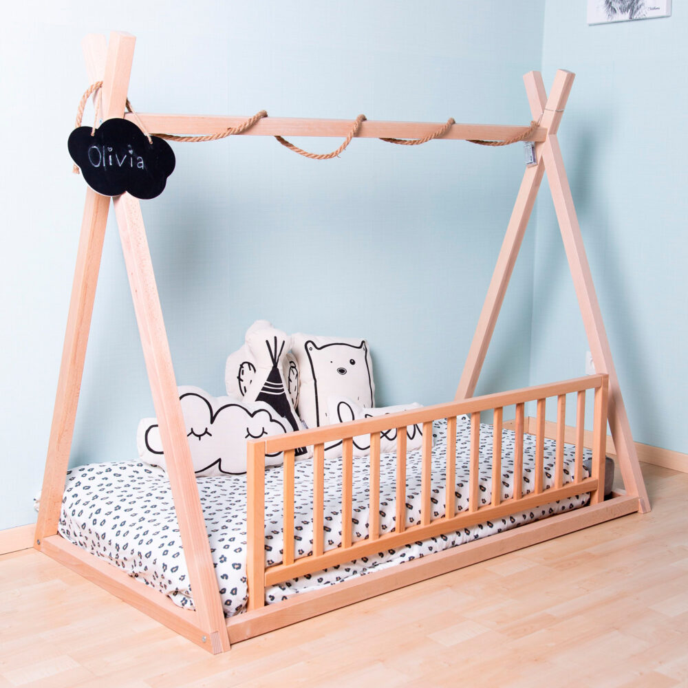 CAMA TIPI DE MADERA NATURAL 200 X 90 CM CHILDHOME