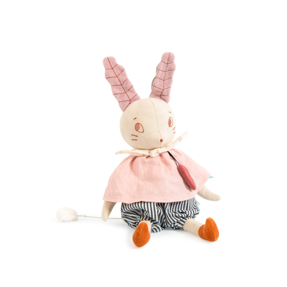 PELUCHE MUSICAL DE CONEJO COLOR CREMA COLECCIÓN APRES LA PLUIE