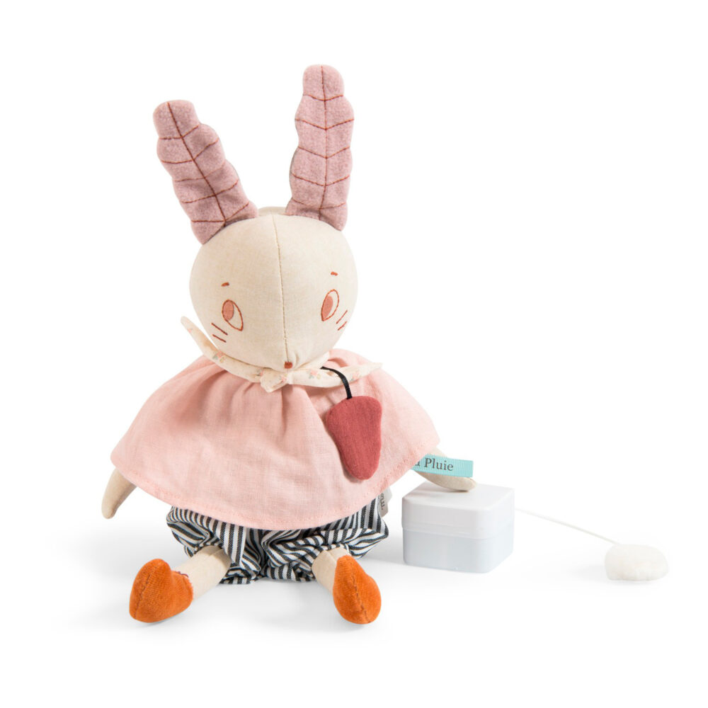 PELUCHE MUSICAL DE CONEJO COLOR CREMA COLECCIÓN APRES LA PLUIE