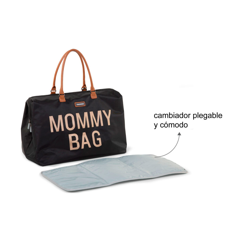 BOLSO CAMBIADOR MOMMY BAG DE 58 LITROS NEGRO ORO CHILDHOME
