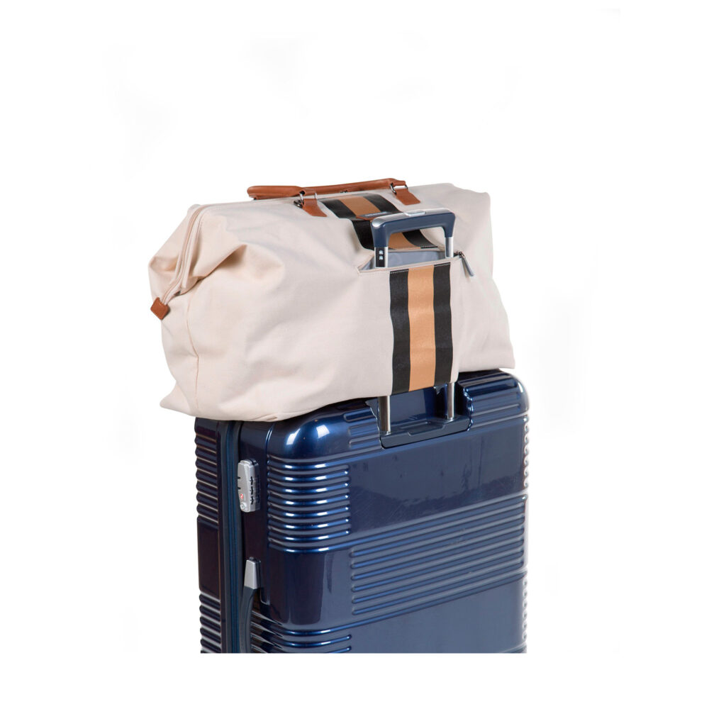 BOLSO CAMBIADOR MOMMY BAG DE 58 LITROS OFF WHITE STRIPES BLACK/GOLD CHILDHOME