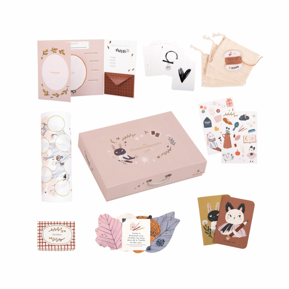 CAJA PRIMEROS RECUERDOS DEL BEBÉ EN FRANCÉS COLECCIÓN APRES LA PLUIE