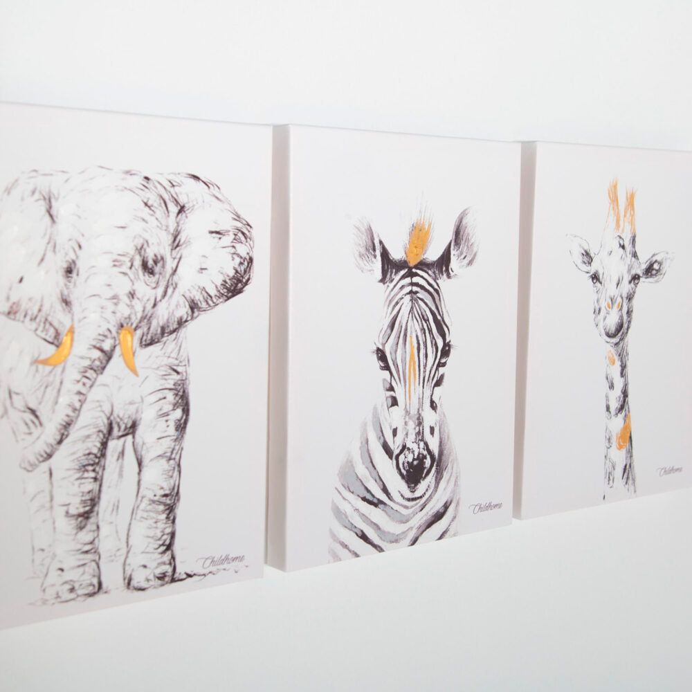 PINTURA AL ÓLEO DE JIRAFA 30 X 40 CM CHILDHOME