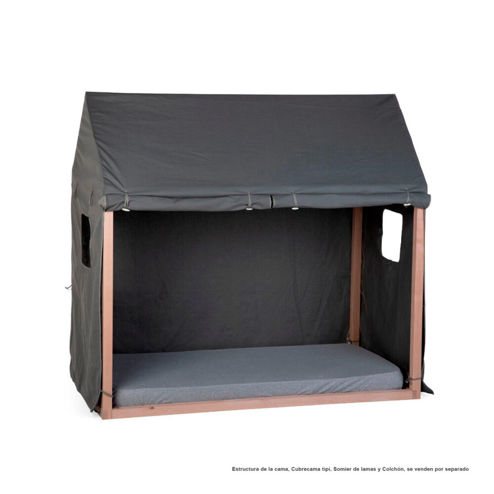 CUBIERTA DE ALGODÓN PARA CAMA ESTRUTURA DE CASA 140 X 70 CM COLOR GRIS CHILDHOME
