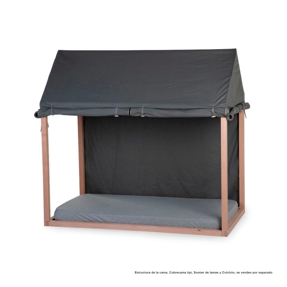 CUBIERTA DE ALGODÓN PARA CAMA ESTRUTURA DE CASA 140 X 70 CM COLOR GRIS CHILDHOME