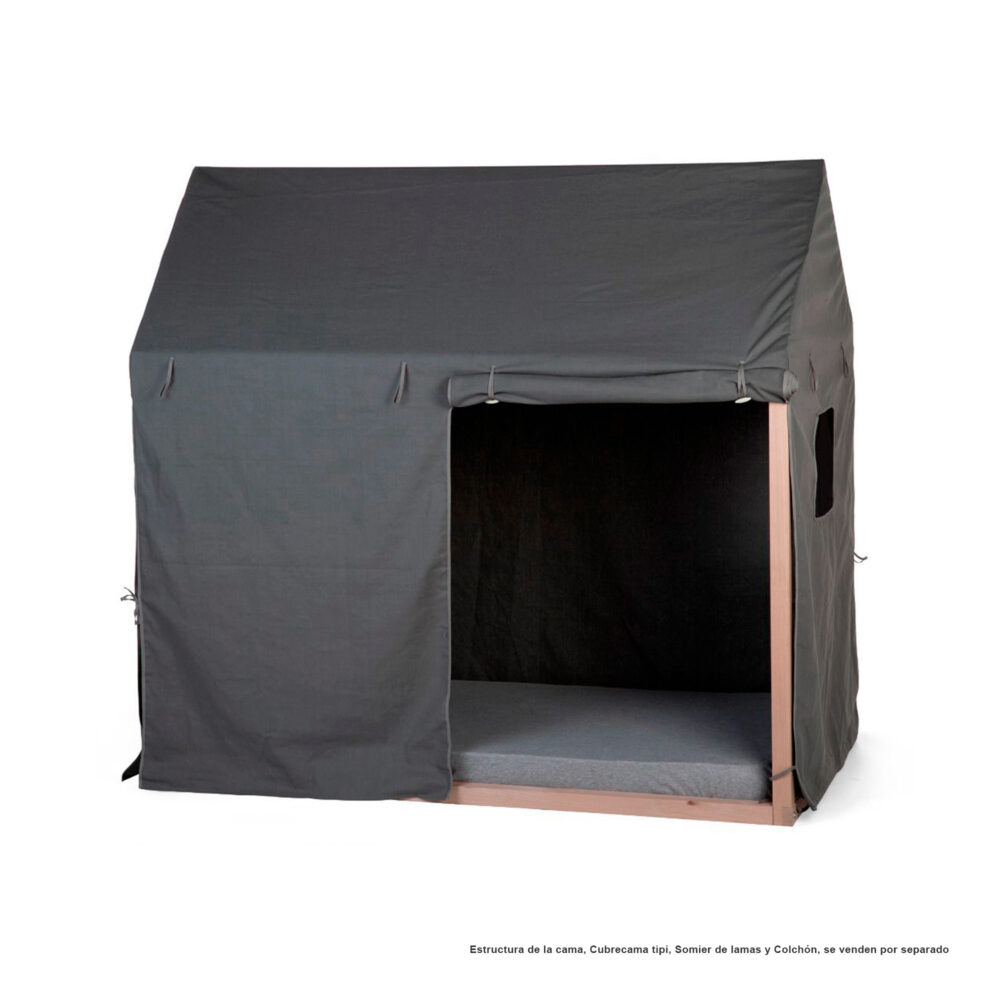 CUBIERTA DE ALGODÓN PARA CAMA ESTRUTURA DE CASA 140 X 70 CM COLOR GRIS CHILDHOME