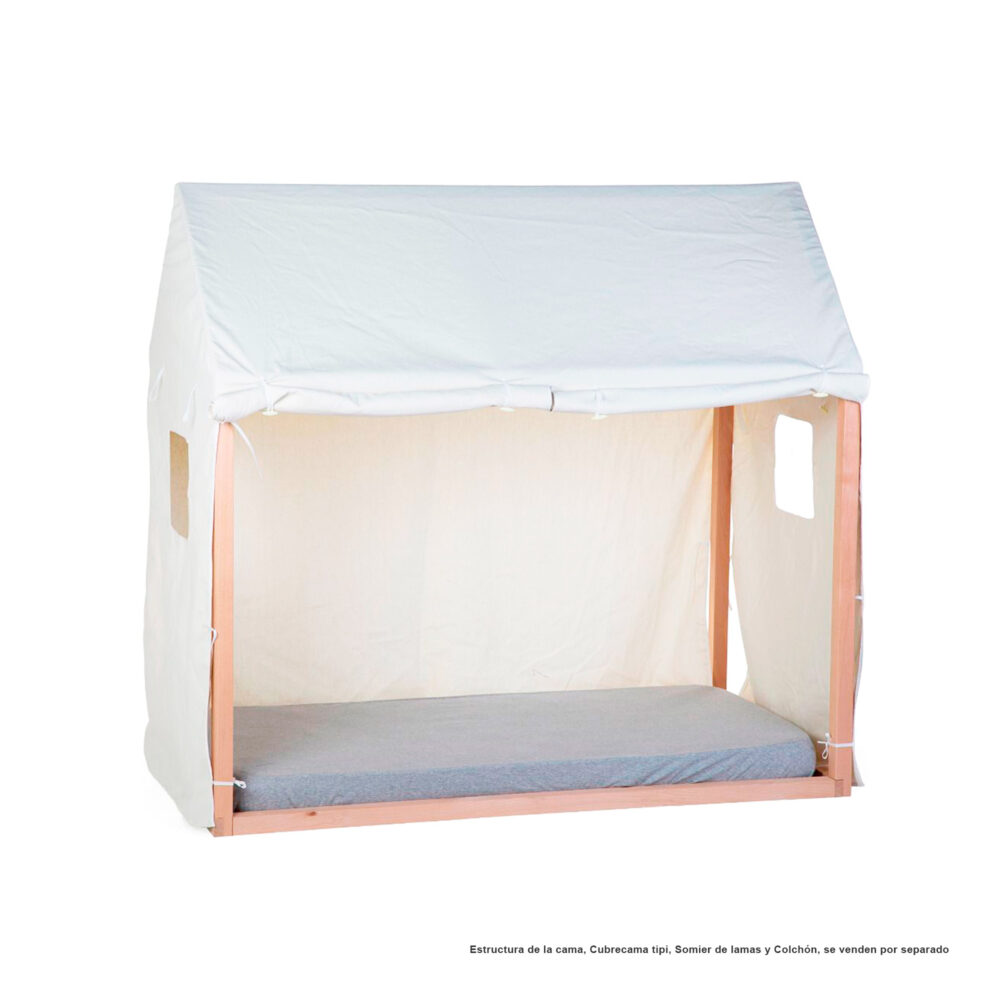 CUBIERTA DE ALGODÓN PARA CAMA ESTRUTURA DE CASA 140 X 70 CM COLOR BLANCO CHILDHOME
