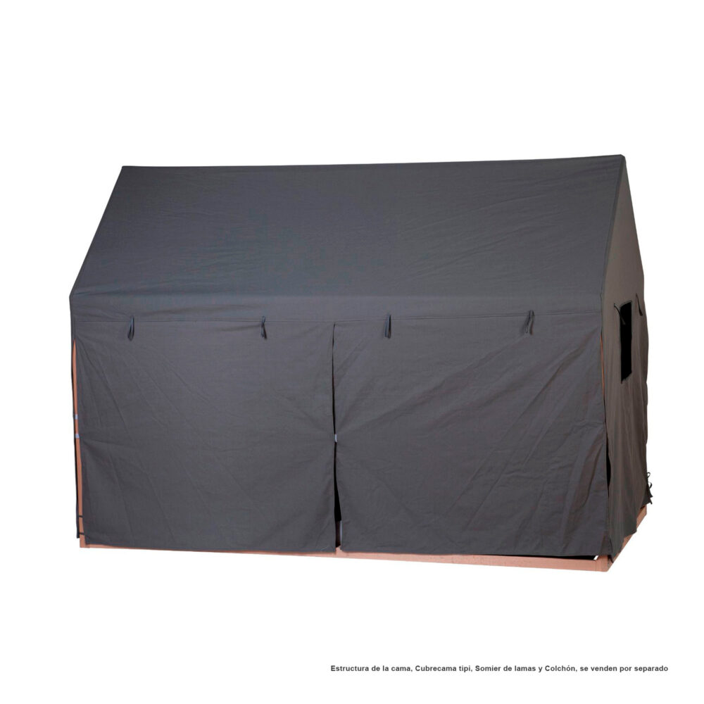 CUBIERTA DE ALGODÓN PARA CAMA ESTRUTURA DE CASA 200 X 90 CM GRIS CHILDHOME