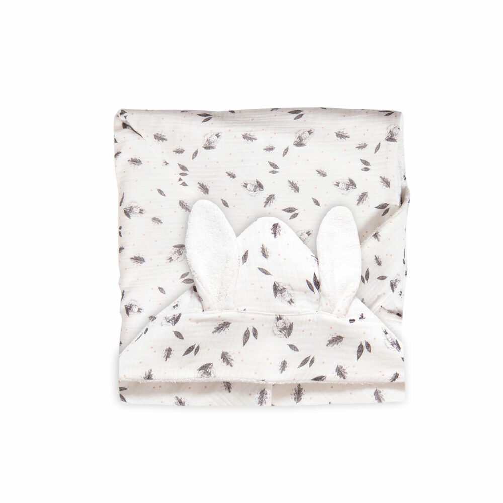 TOALLA DE BAÑO DE ALGODÓN CON CAPUCHA 80 X 80 CM COLECCIÓN APRES LA PLUIE