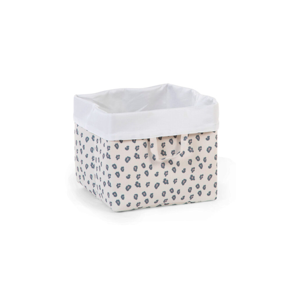 CESTA DE ALMACENAJE DE LONA 32 x 32 x 29 CM LEOPARDO BLANCO CHILDHOME