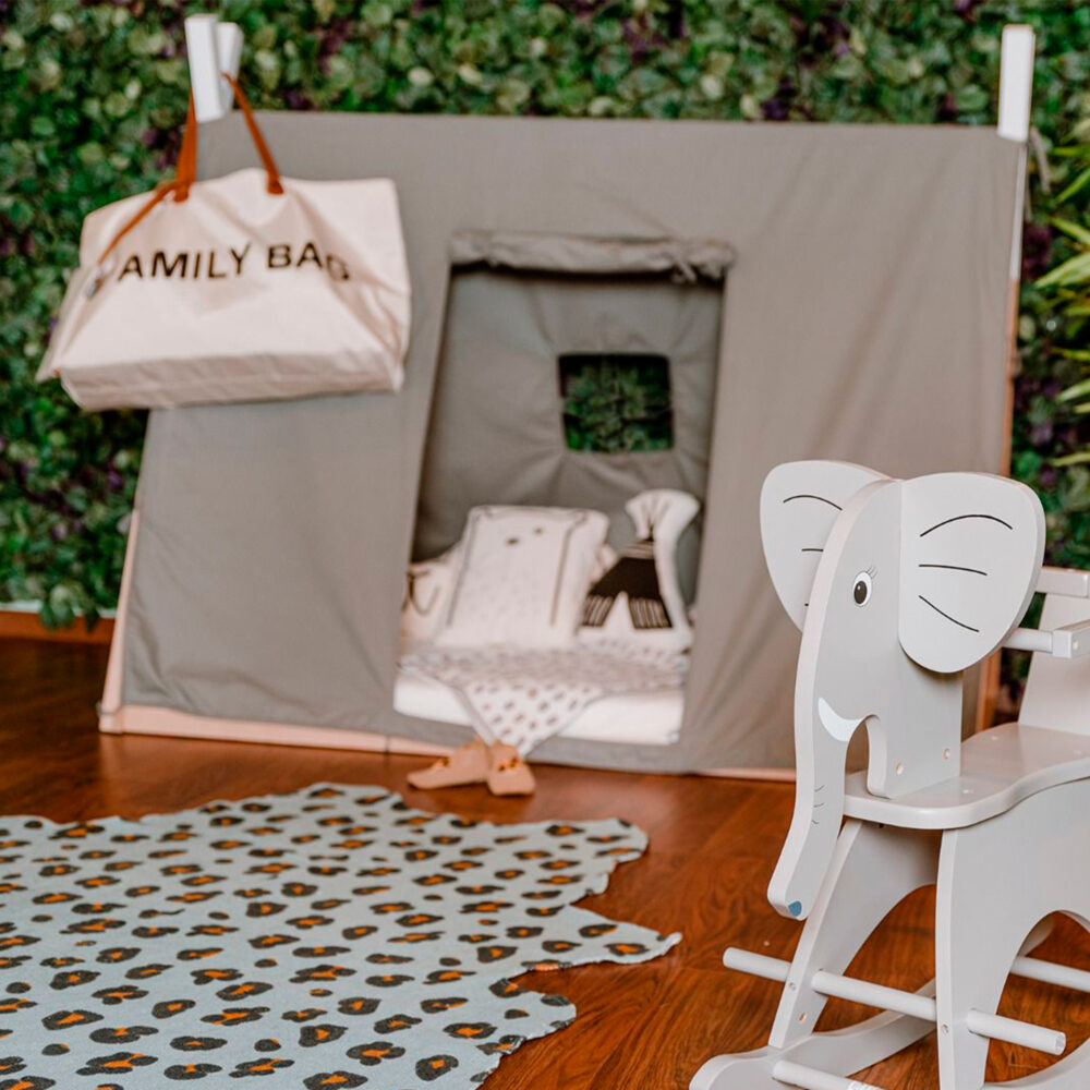 CUBIERTA DE ALGODÓN CAMA TIPI DE MADERA 200 X 90 CM COLOR GRIS CHILDHOME
