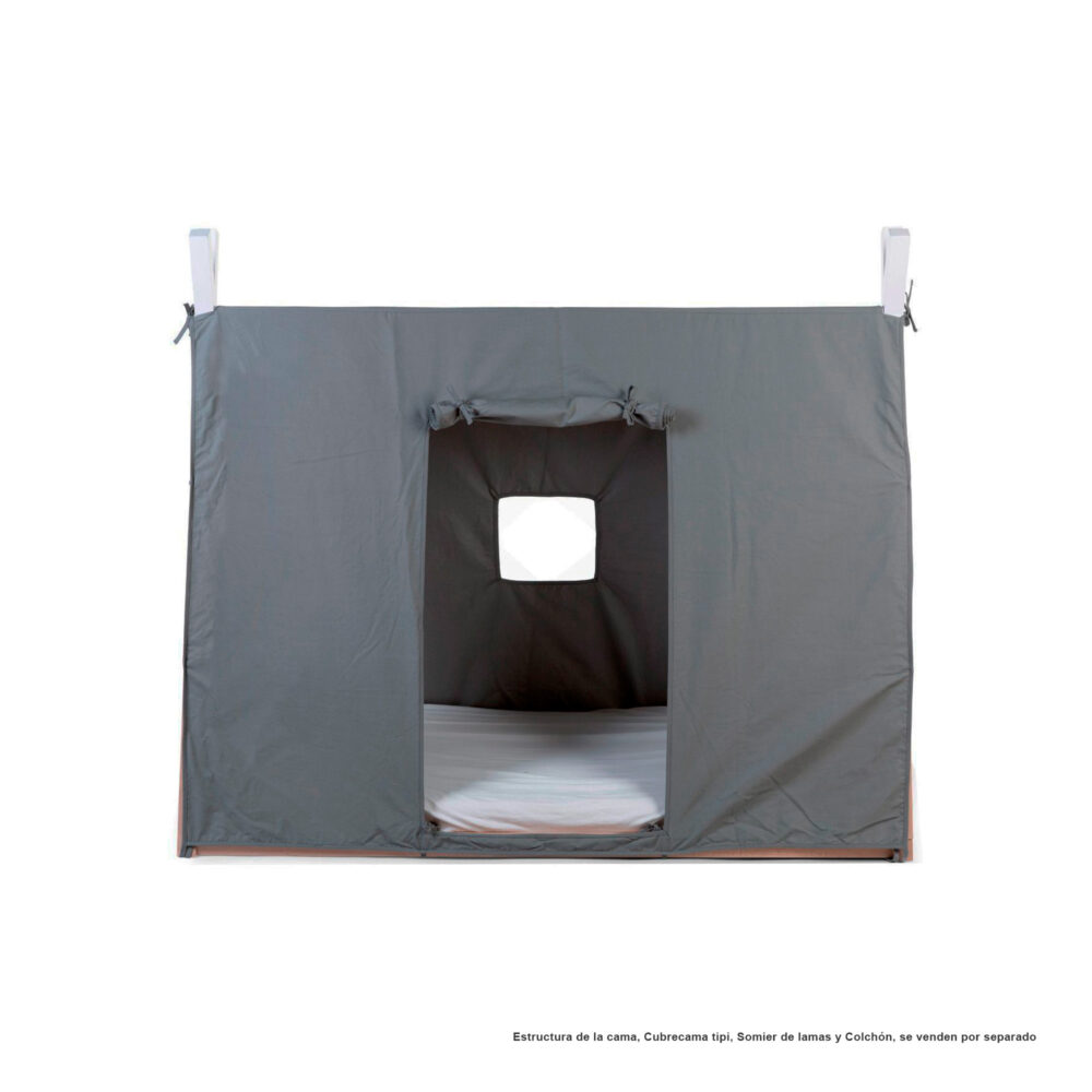 CUBIERTA DE ALGODÓN CAMA TIPI DE MADERA 140 X 70 CM COLOR GRIS CHILDHOME