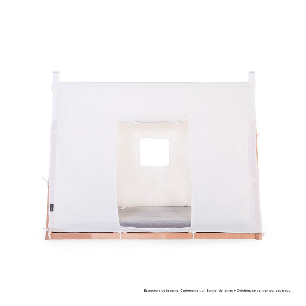 CUBIERTA DE ALGODÓN CAMA TIPI DE MADERA 140 X 70 CM COLOR BLANCO CHILDHOME