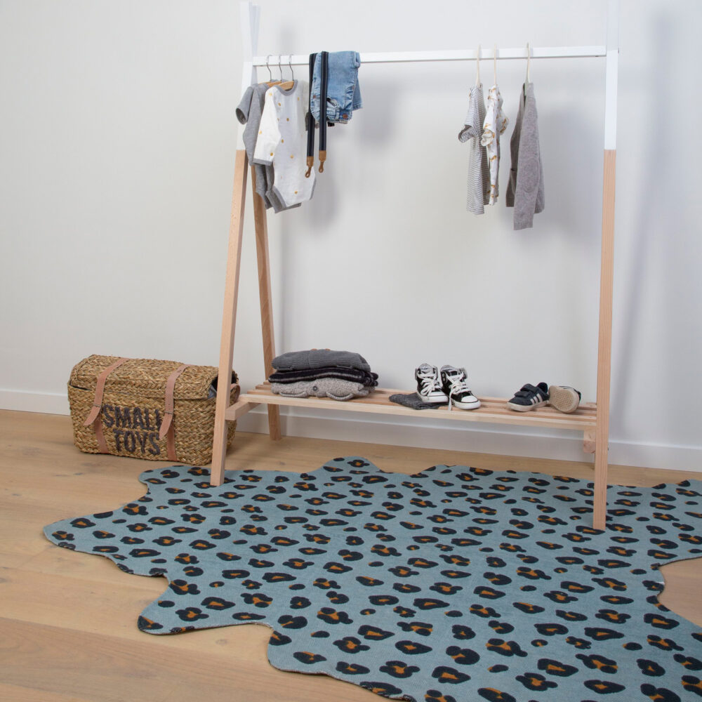 ALFOMBRA LEOPARDO AZUL 145 X 160 CM CHILDHOME