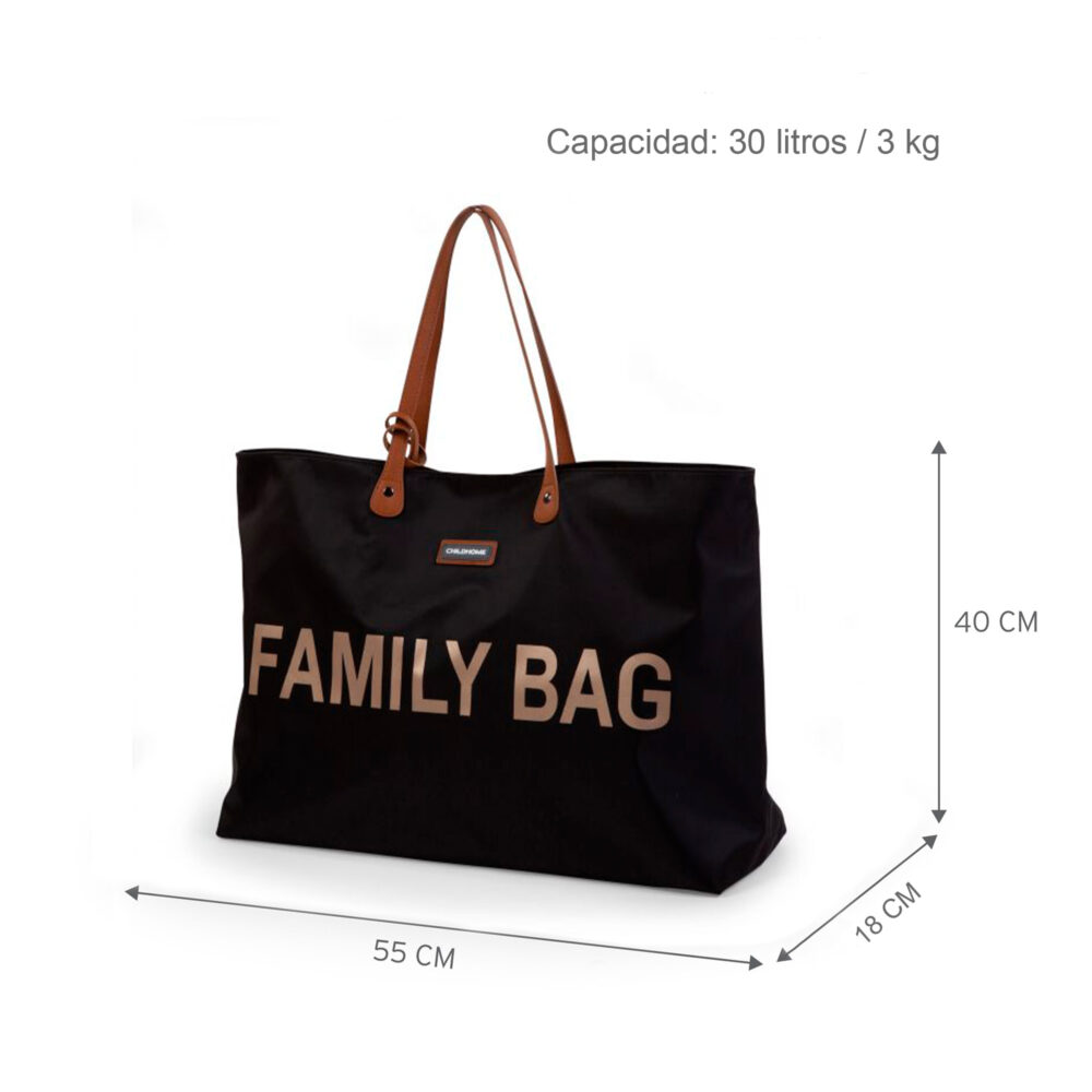 BOLSO CAMBIADOR FAMILY BAG DE 30 LITROS NEGRO CHILDHOME
