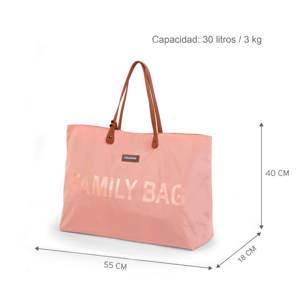 BOLSO CAMBIADOR FAMILY BAG DE 30 LITROS COBRE ROSA CHILDHOME