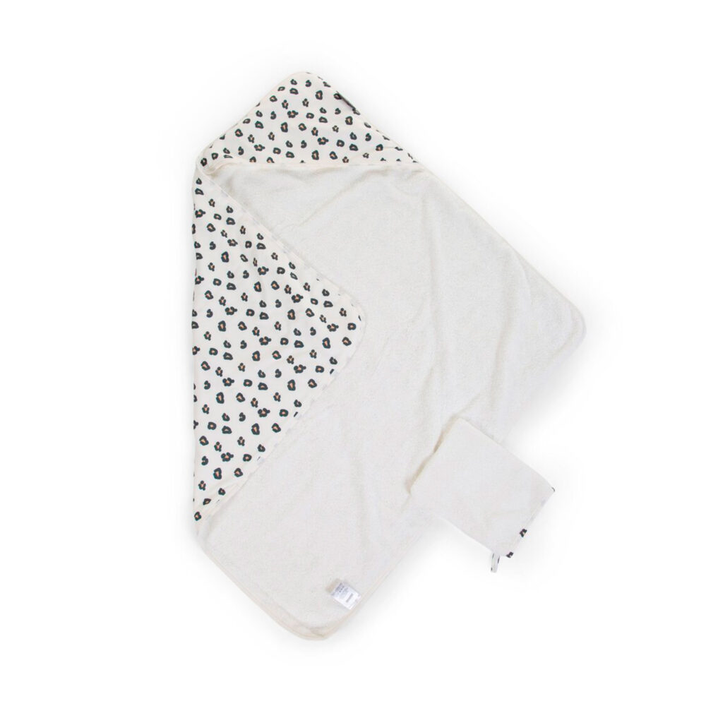 CAPA DE BAÑO Y DE CARA PARA BEBÉS DE 80 X 80 CM JERSEY LEOPARD CHILDHOME