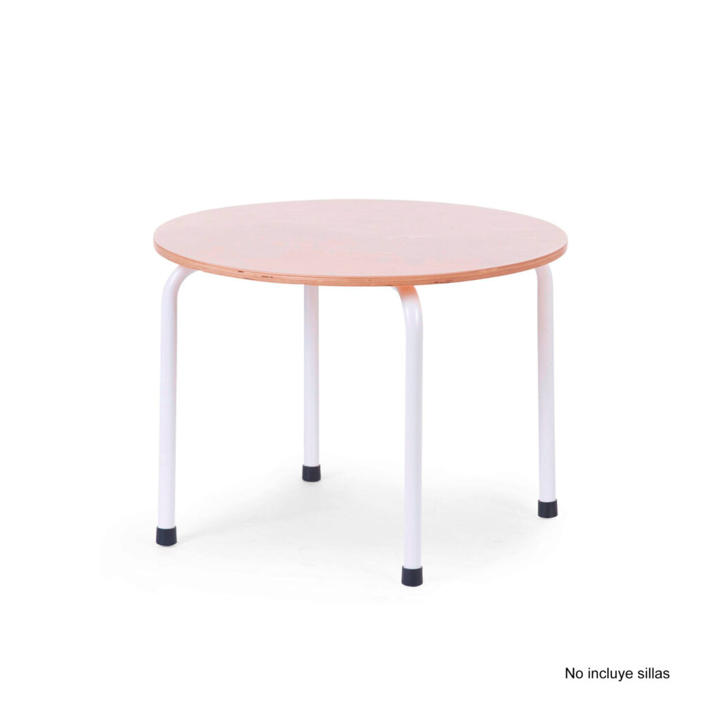 MESA REDONDA PEQUEÑA PARA NIÑOS 60 X 60 X 45 CM DE MADERA CON PATAS DE METAL CHILDHOME