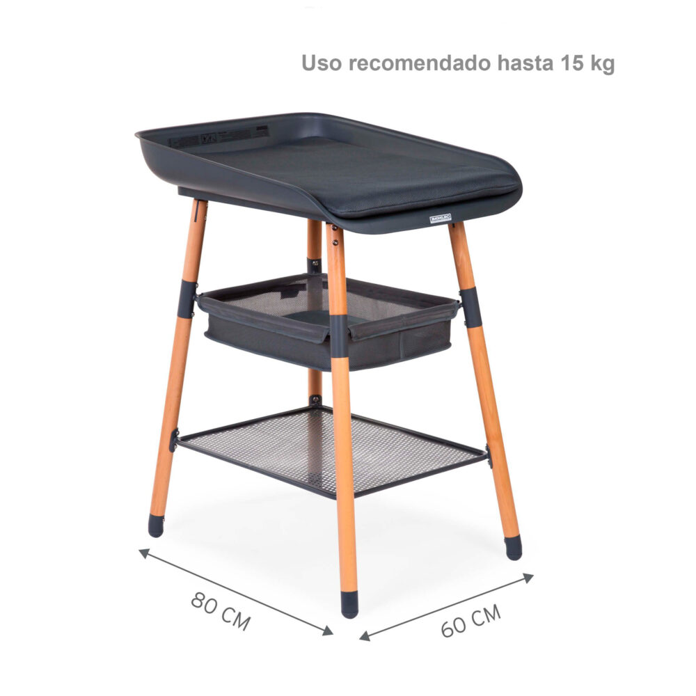 CAMBIADOR EVOLUX GRIS NATURAL CON 4 ALTURAS CHILDHOME