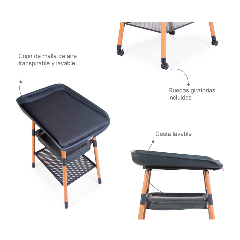 CAMBIADOR EVOLUX GRIS NATURAL CON 4 ALTURAS CHILDHOME