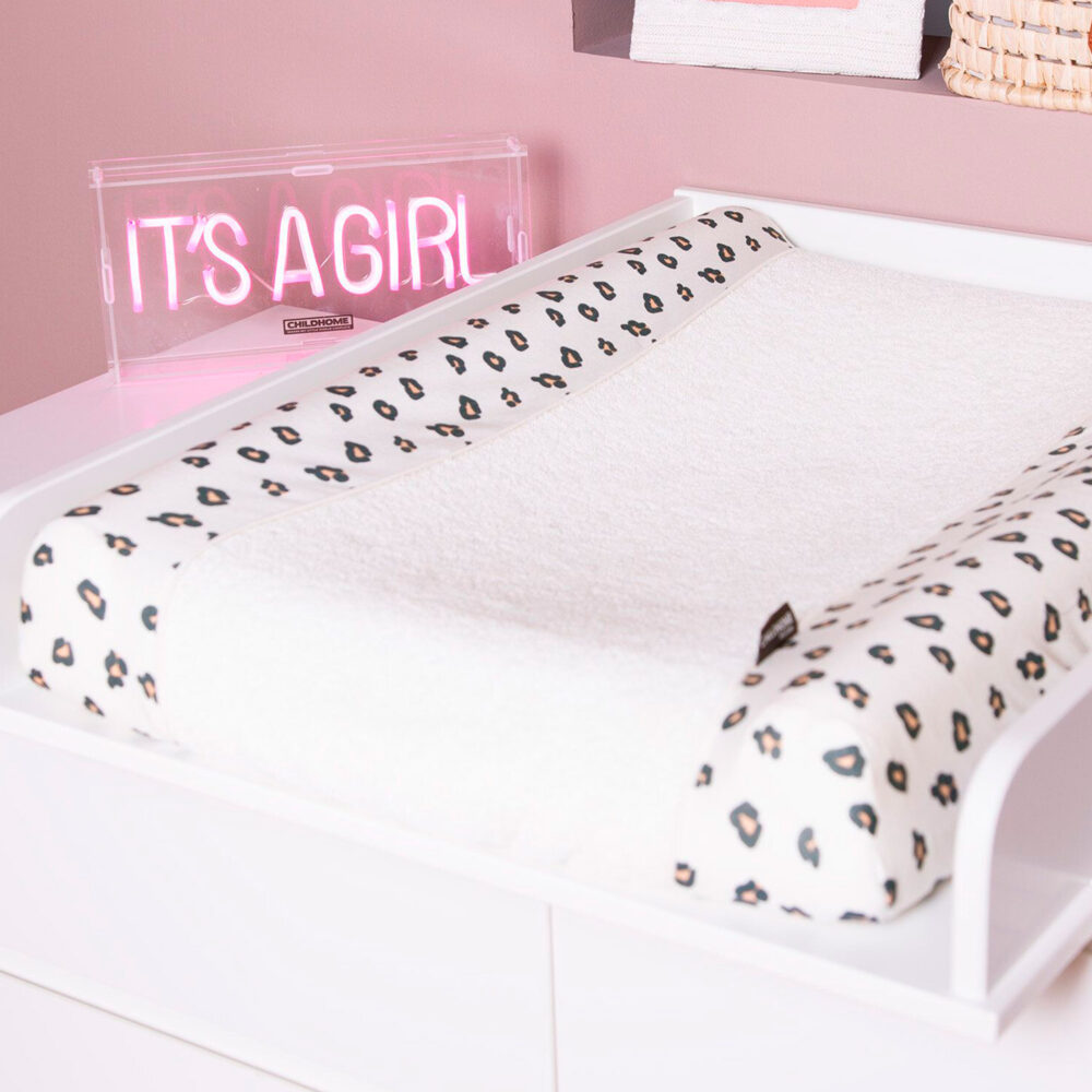 FUNDA DE COLCHÓN CAMBIADOR 70 X 50 CM JERSEY + TERRY – LEOPARDO CHILDHOME