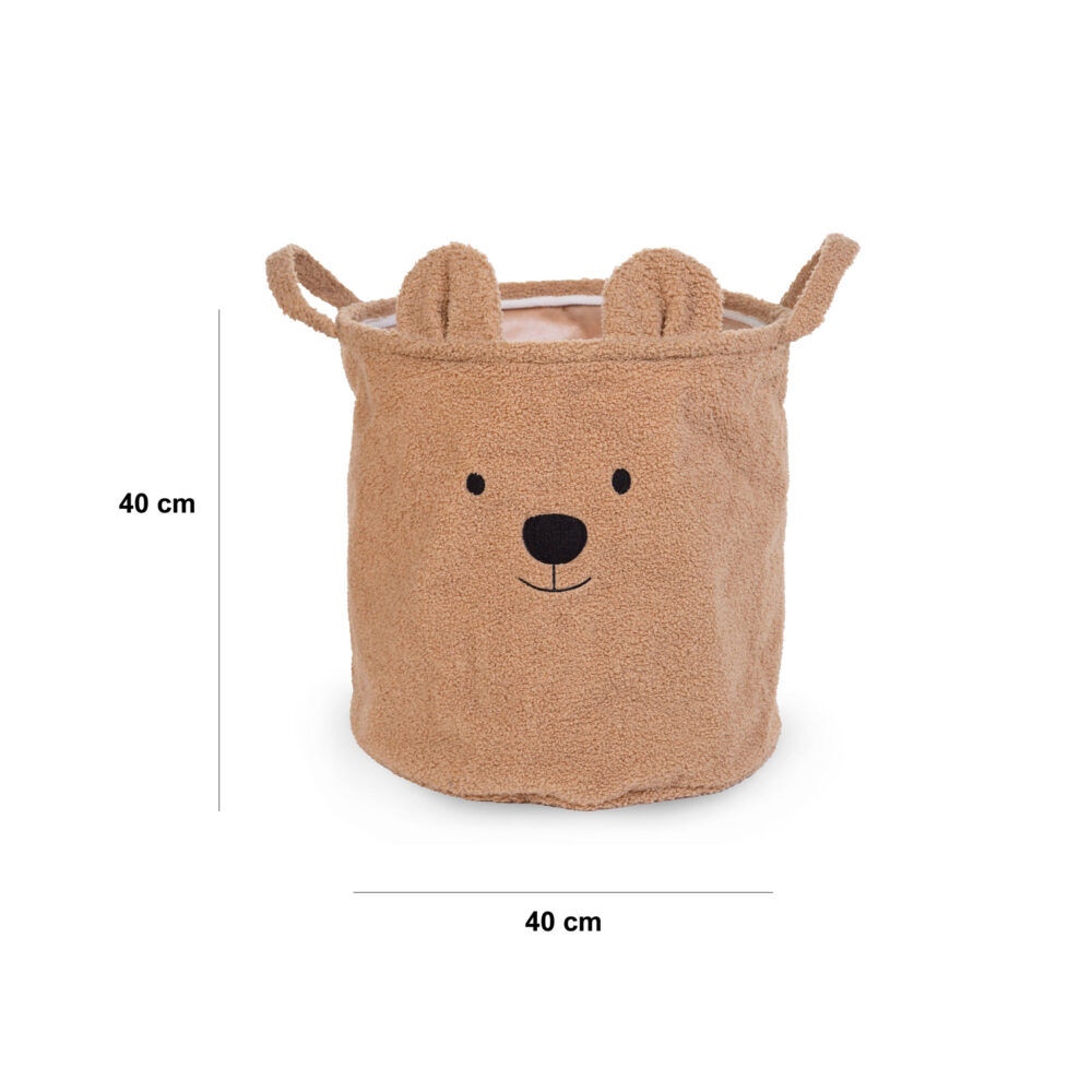 CESTA DE ALMACENAJE DE POLIÉSTER TEDDY MARRÓN DE 40 X 40 X 40 CM CHILDHOME