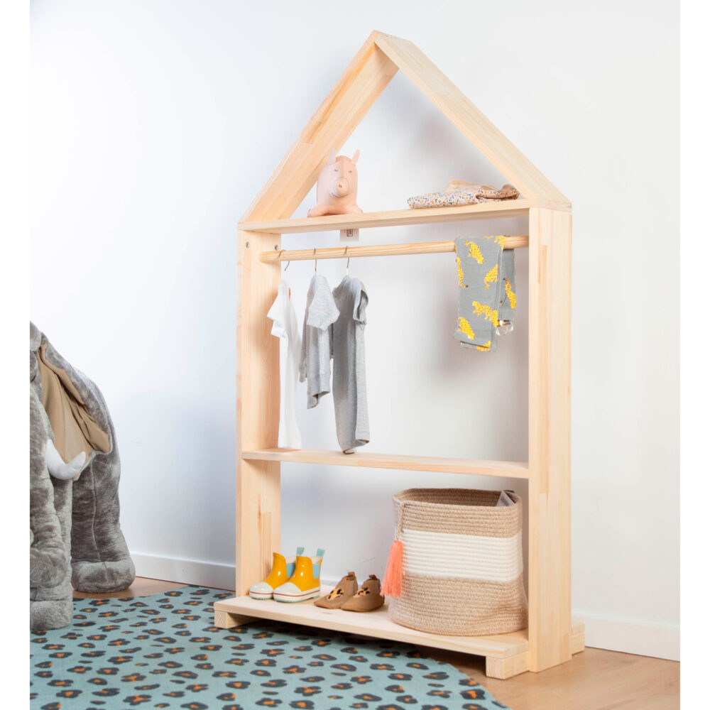 ESTANTE DECORATIVO PARA CASA DE MADERA NATURAL 80 X 35 X 136 CM CHILDHOME