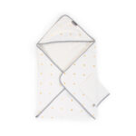 CAPA DE BAÑO Y DE CARA PARA BEBÉS ALGODÓN DE 80 X 80 CM CON LUNARES DORADOS CHILDHOME