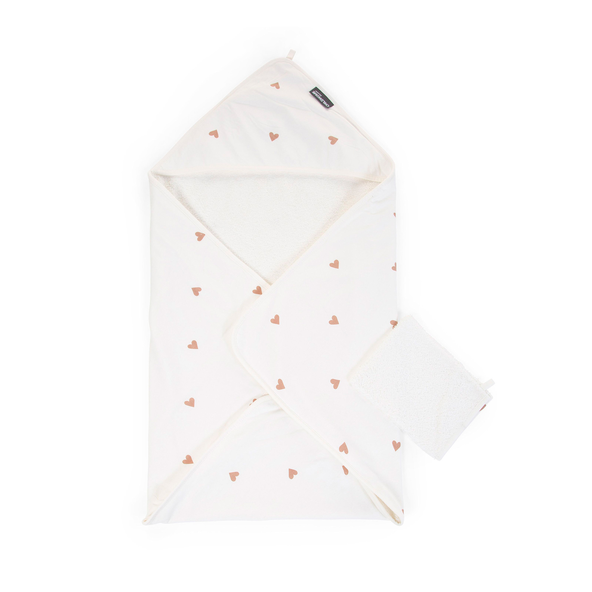 TOALLA DE BAÑO DE ALGODÓN CON CAPUCHA 80 X 80 CM COLECCIÓN TRES CONEJITOS