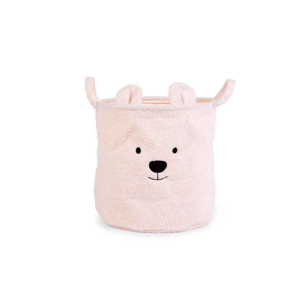 CESTA DE ALMACENAJE DE POLIÉSTER TEDDY BLANCO DE 40 X 40 X 40 CM CHILDHOME