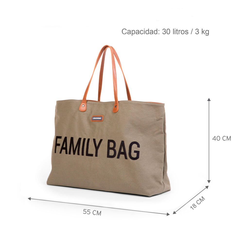 BOLSO CAMBIADOR FAMILY BAG DE 30 LITROS CANVAS KHAKI CHILDHOME