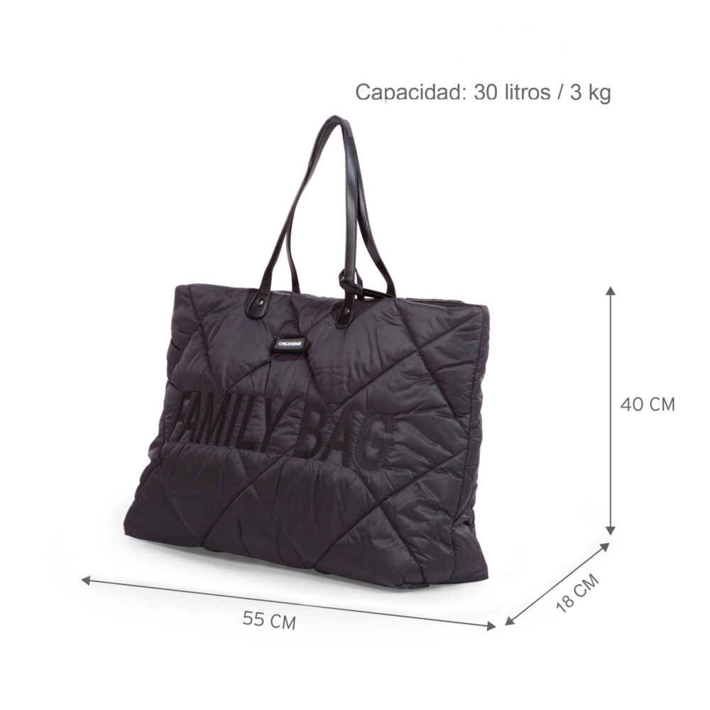 BOLSO CAMBIADOR FAMILY BAG DE 30 LITROS NEGRO CHILDHOME
