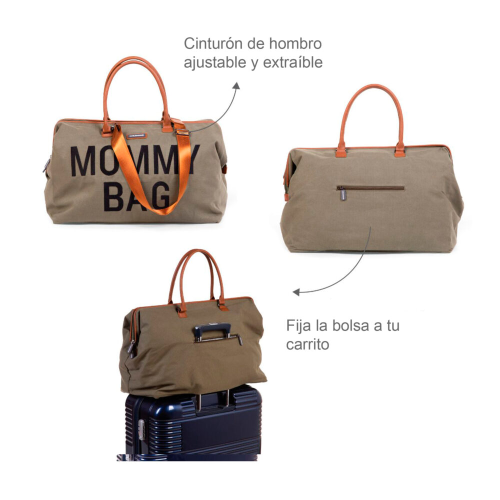 BOLSO CAMBIADOR DE LONA MOMMY BAG DE 58 LITROS CAQUI CHILDHOME
