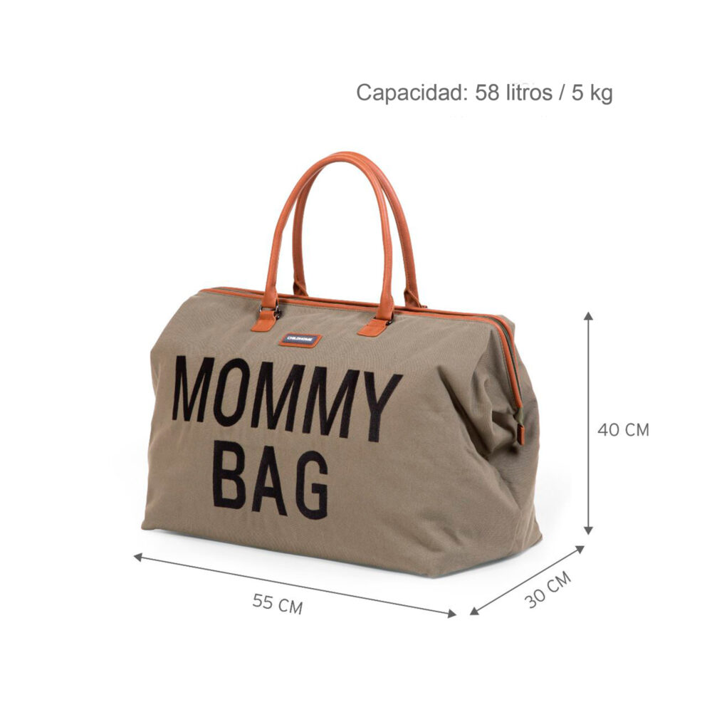 BOLSO CAMBIADOR DE LONA MOMMY BAG DE 58 LITROS CAQUI CHILDHOME