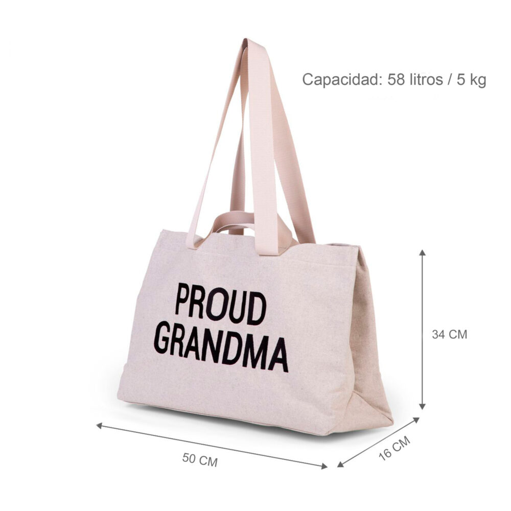 BOLSO CAMBIADOR PROUD GRANDPA DE 30 LITROS LONA BLANCO CHILDHOME