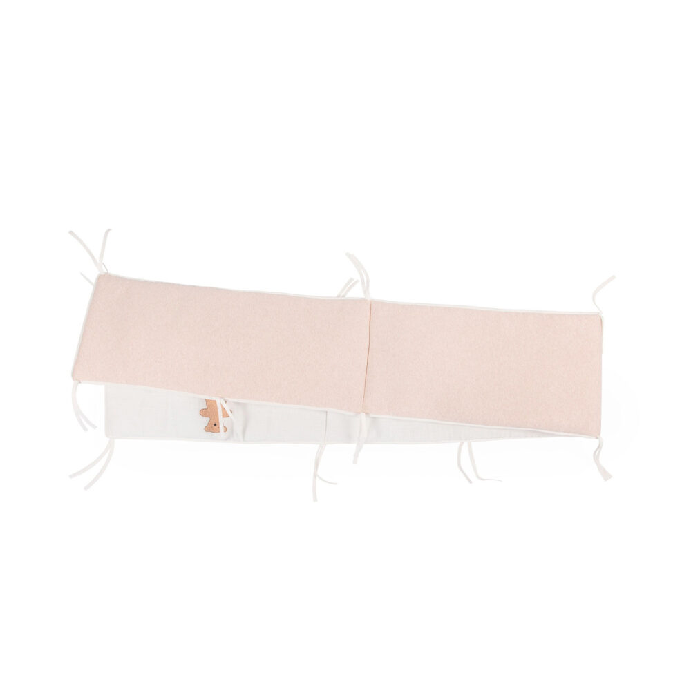 PROTECTOR DE CUNA DE 340 X 35 CM JERSEY MELANGE BEIGE / MUSELINA TEDDY CHILDHOME