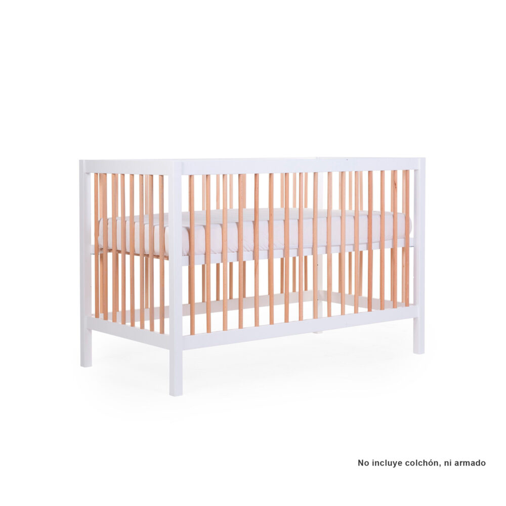 CUNA MODELO COT 97 PARA BEBÉS DE 0 A 24 MESES DE 120 X 60 CM COLOR BLANCO/NATURAL CHILDHOME