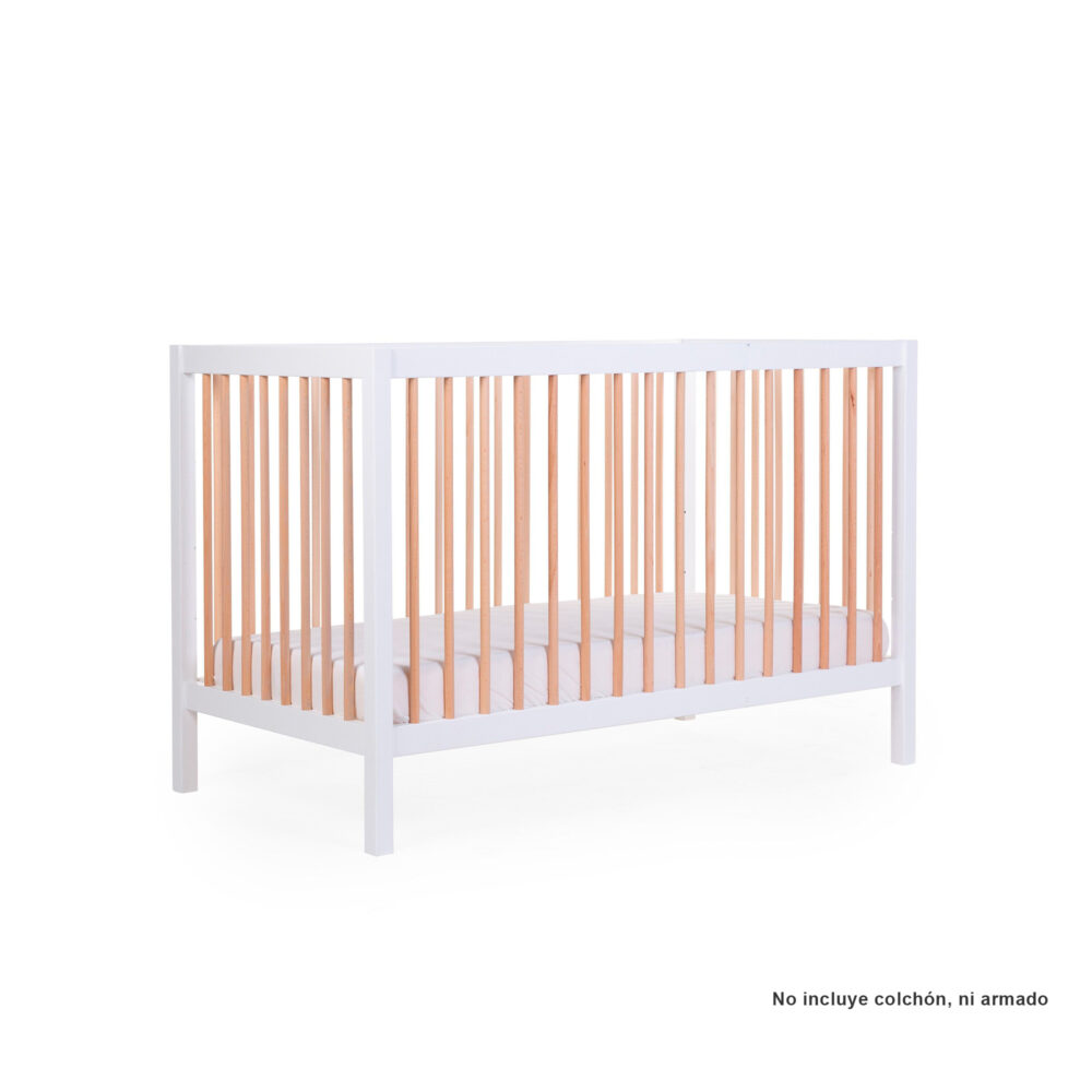 CUNA MODELO COT 97 PARA BEBÉS DE 0 A 24 MESES DE 120 X 60 CM COLOR BLANCO/NATURAL CHILDHOME
